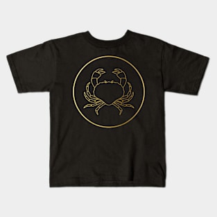 Cancer Zodiac Art Gold Kids T-Shirt